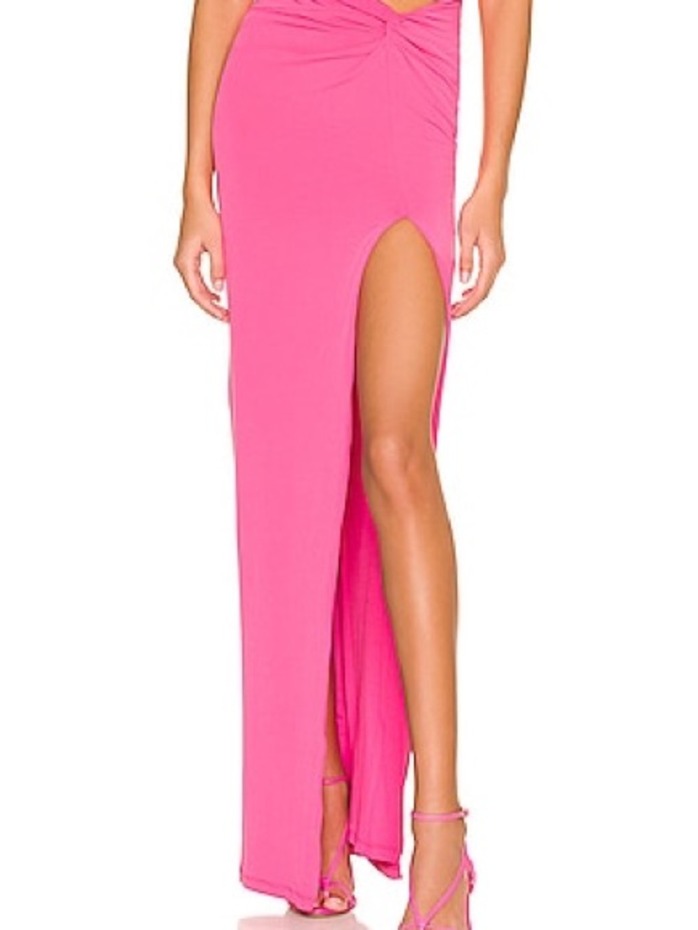 Nookie Jewel Skirt Ruched Side Slit Pink XS